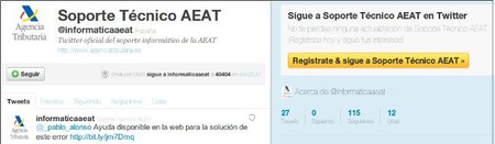 La AEAT saca cuenta de Twitter para temas de soporte informático