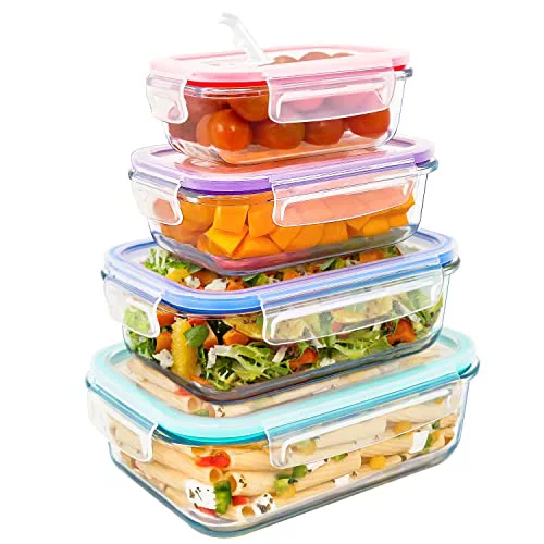 LG Luxury & Grace Fiambrera de Cristal (0,36+0,60+1+1,50 L). Sin BPA