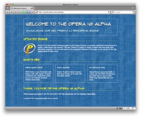 Opera 10.0 Alpha 1 ya disponible para descarga