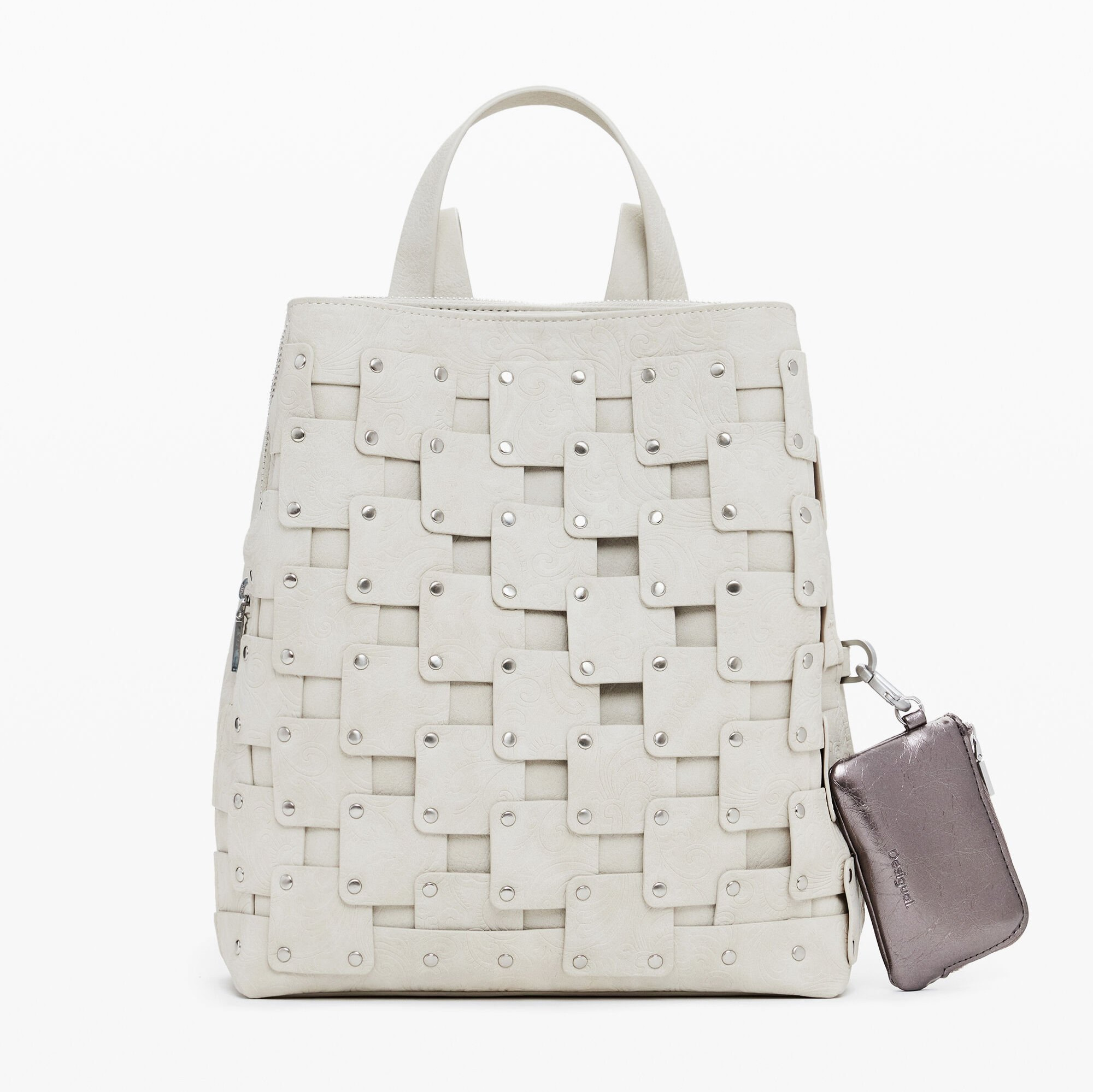 Mochila parches efecto piel mediana Desigual