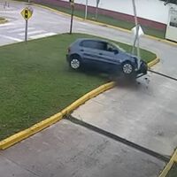 Esta mujer consigue suspender el examen práctico a lo bestia: estrellándose contra una farola