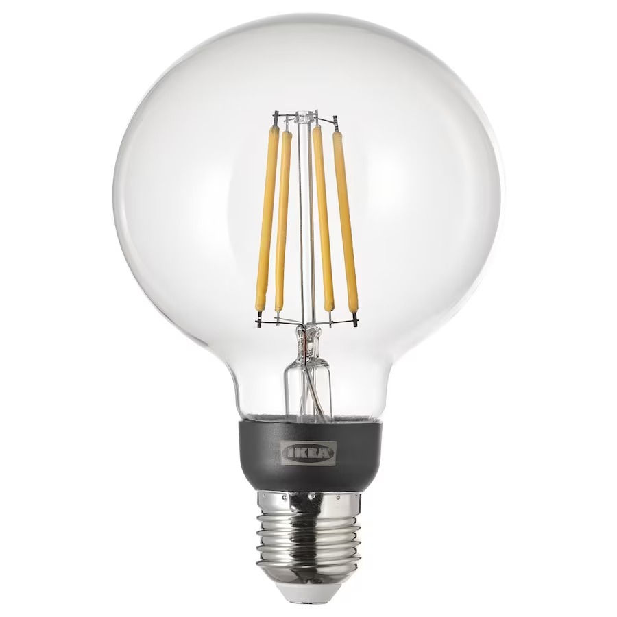 Bombilla LED E27 470 lúmenes, inteligente regulac lumin inalámbr/blanco cálido transparente/globo