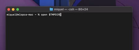 Macos ターミナルの一時フォルダー