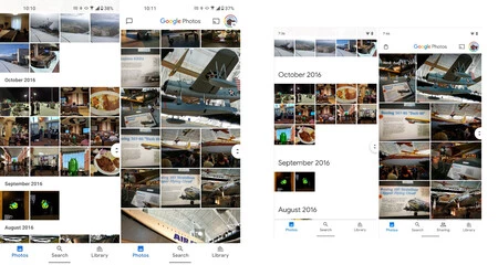 マテリアル デザイン (左) vs マテリアル ユー (右)