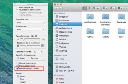 Cómo mostrar la Librería de nuestra carpeta de usuario en OS X Mavericks