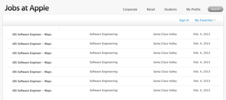 Nuevas ofertas de trabajo de Apple para el equipo de mapas de iOS
