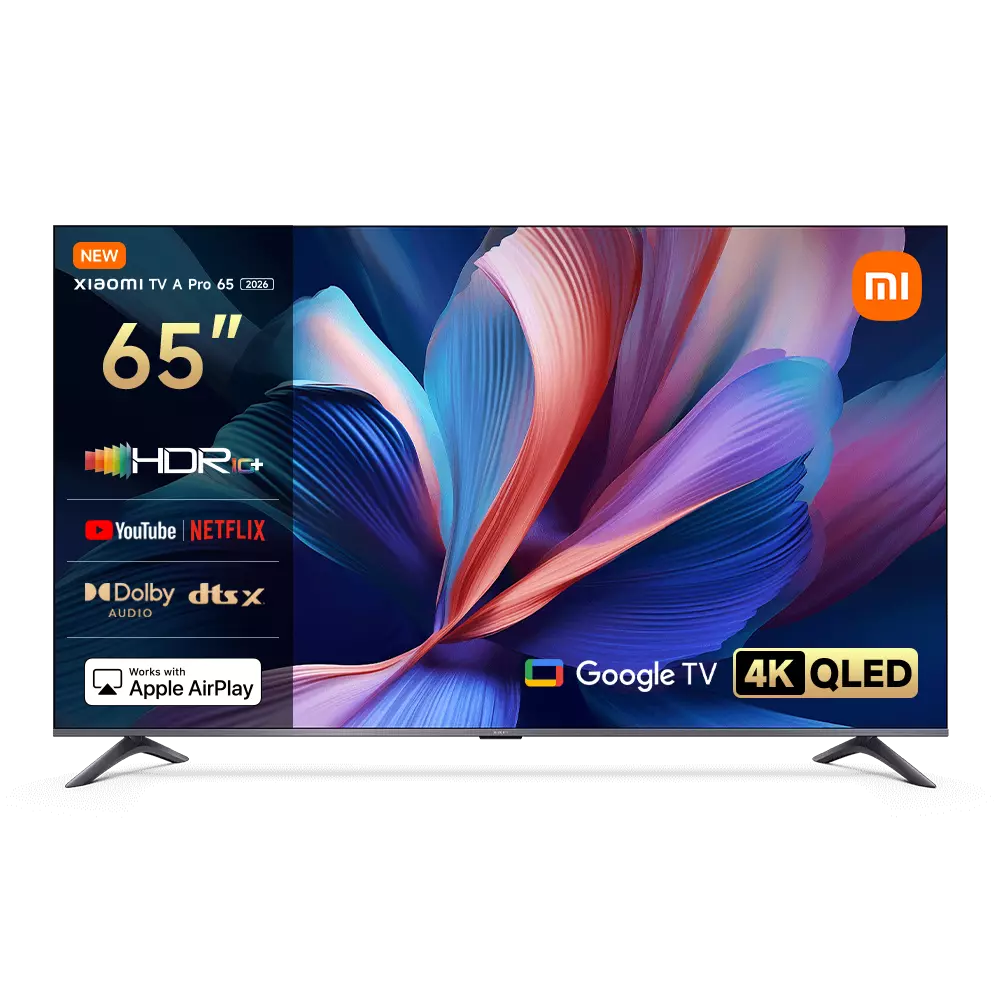 TV QLED 65" - Xiaomi 65 A PRO, QLED 4K, Quad cortex A55, Smart TV, Google TV, Negro