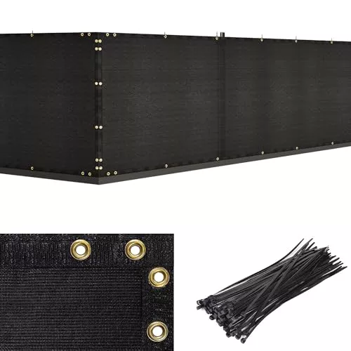 Duerer Malla de Ocultacion Jardin 1.2m x 15.2m Malla de Sombreo 170g/m² Densidad HDPE Protección UV Privacidad para Vallas De Jardin, Terraza, Balcón y Vallas, Negro
