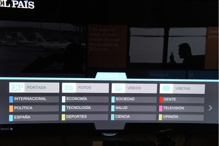 Distintas secciones del periódico, accesibles desde la parte inferior de la pantalla