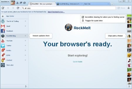 RockMelt potencia su factor social con su beta 5