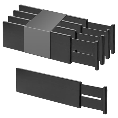 Utoplike 4 separadores de cajones elevados de bambú