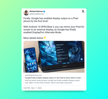 Pixel 8 USB-C Vídeo