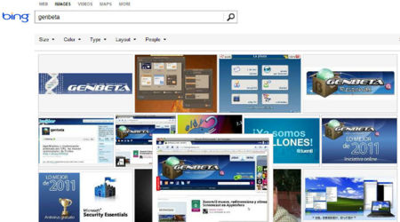 bing ha rediseñado sus búsquedas de imágenes con un diseño más compacto