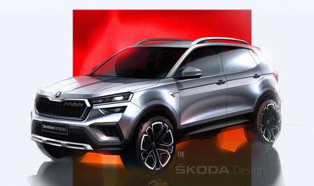 El Skoda Kushaq es el gemelo indio del Skoda Kamiq y ya se asoma en sus primeros bocetos