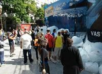 Hielo glaciar en Buenos Aires para publicitar a El Calafate