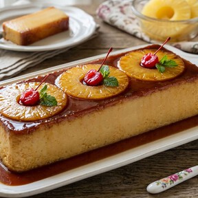 Cómo hacer un postre con piña en almíbar tipo flan sin huevo: queda cremosito, en poco tiempo y no necesitas horno