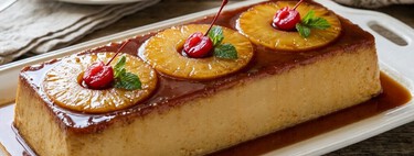 Cómo hacer un postre con una lata de piña en almíbar tipo flan: queda en minutos, no necesitas huevo y queda esponjoso
