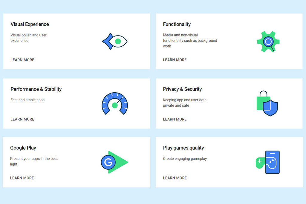 Google quiere calidad en las apps: crea una nueva lista de recomendaciones para los desarrolladores