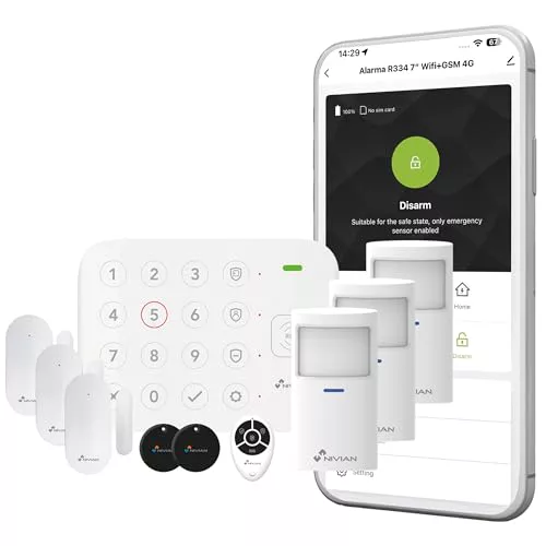 Nivian Sistema de Alarma WiFi para Casa sin Cuotas – Kit Completo
