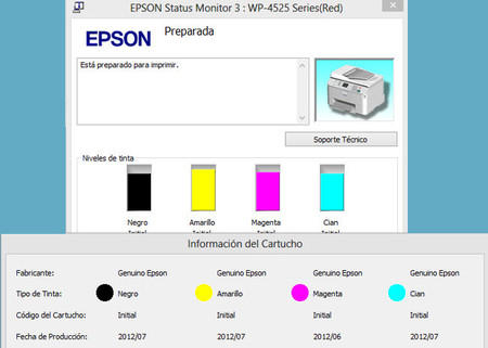 Niveles de tinta para 300 copias