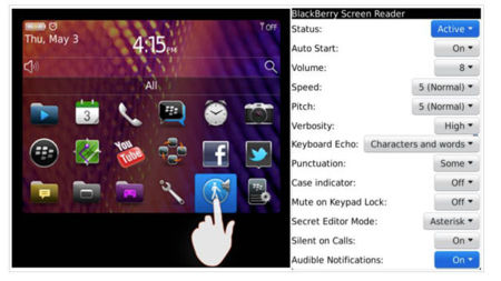 BlackBerry Screen Reader acerca los smartphones de RIM a los invidentes