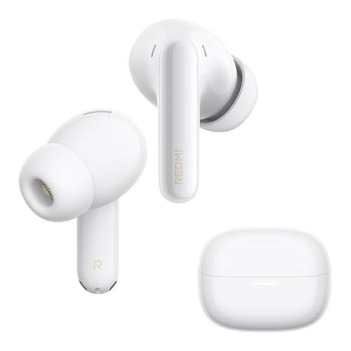 XIAOMI Redmi Buds 8 Pro, True Wireless Bluetooth, cancelación Activa de Ruido de hasta 55 dB, Triple Driver, Sonido Hi-Res Hi-Fi, Dolby Audio, hasta 33h de autonomía, Bluetooth 5.4, IP54, Blanco