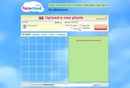 Facecloud, el microblogging llevado al alojamiento de imágenes