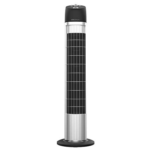 Cecotec Ventilador de Torre con Temporizador EnergySilence 850 Skyline. 45 W, Altura 33" (84 cm), Motor de cobre, 3 Velocidades, Oscilación automática de 70 grados, Asa trasera
