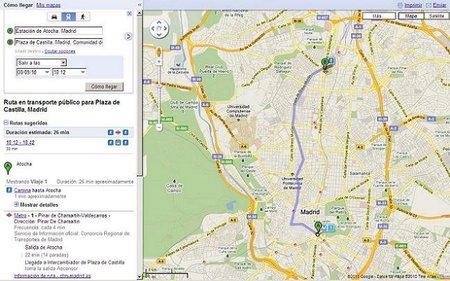 El transporte público de Madrid se encuentra disponible en Google Transit