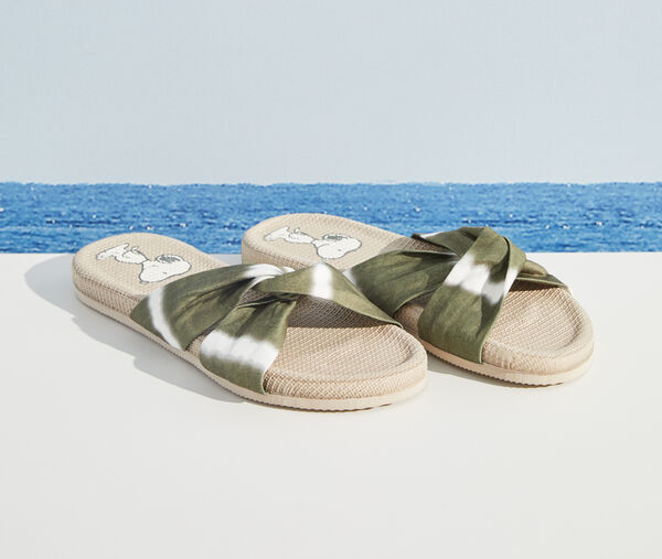 Chanclas nudo tie dye verde