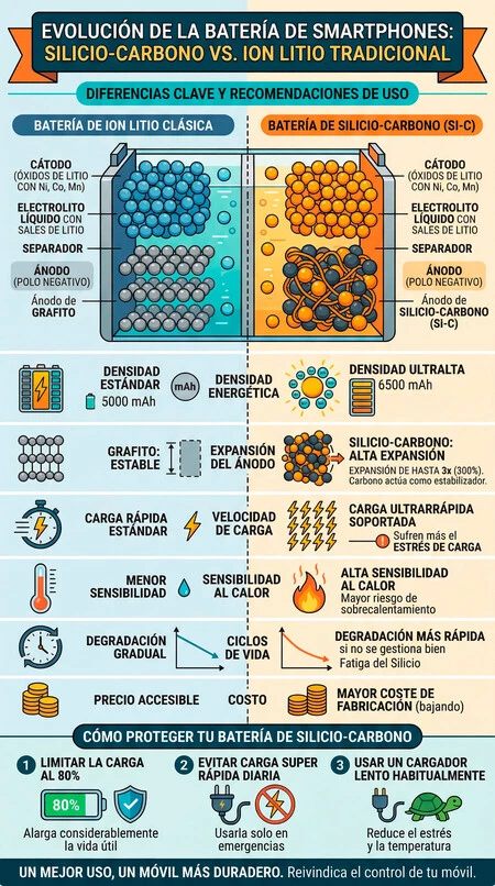 Infografía Baterías Silicio-Carbono