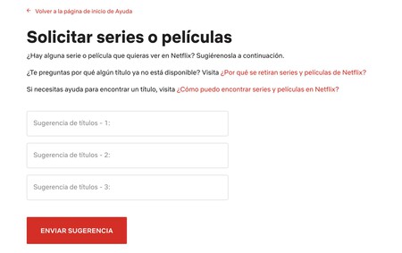 Solicitar serie o película