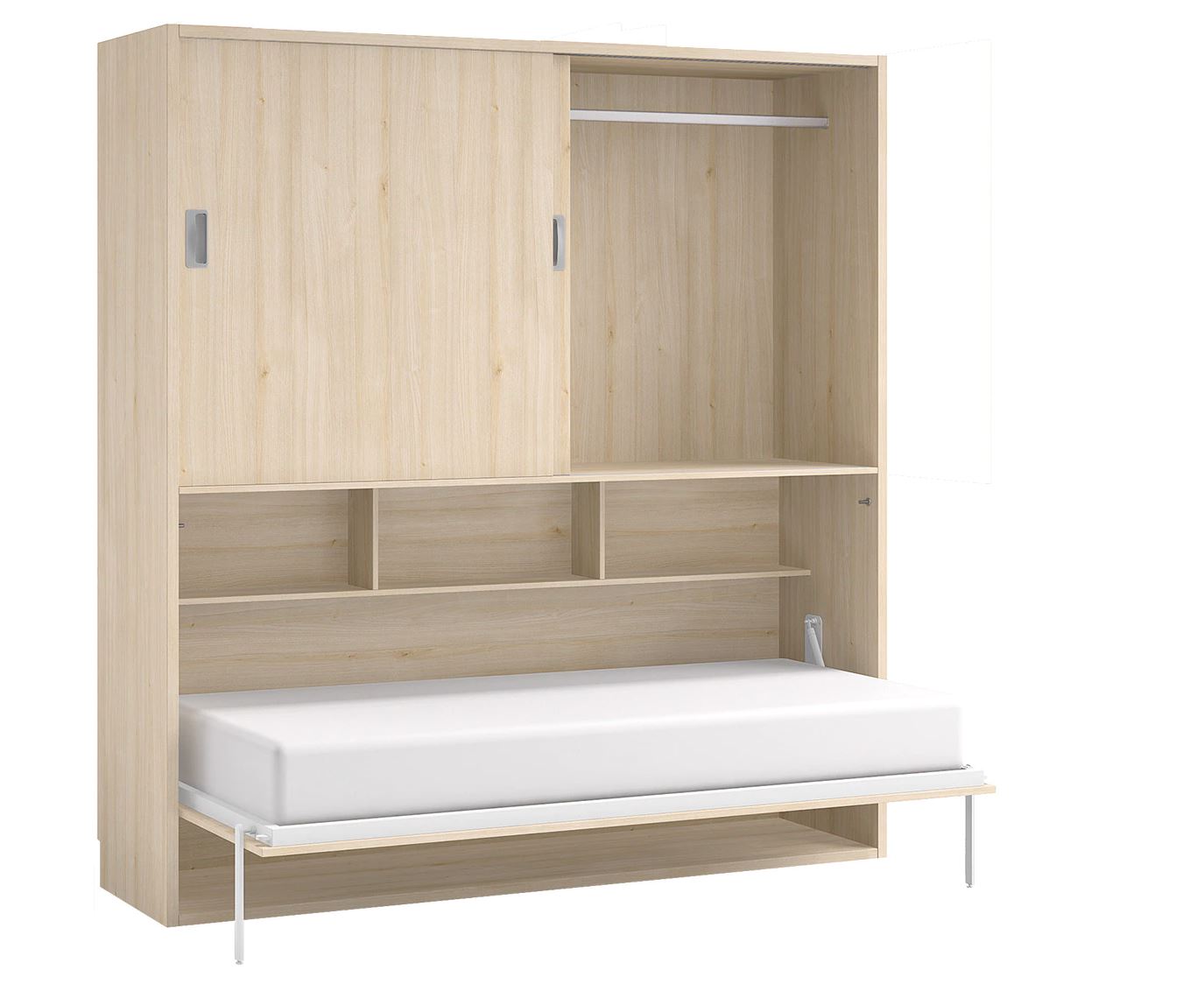 Cama individual abatible horizontal con armario de puertas correderas Compass El Corte Inglés