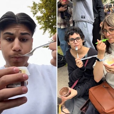 Quedar en el parque para comer pudding con tenedor, la nueva moda que congrega a miles de jóvenes en Alemania sin ningún motivo aparente