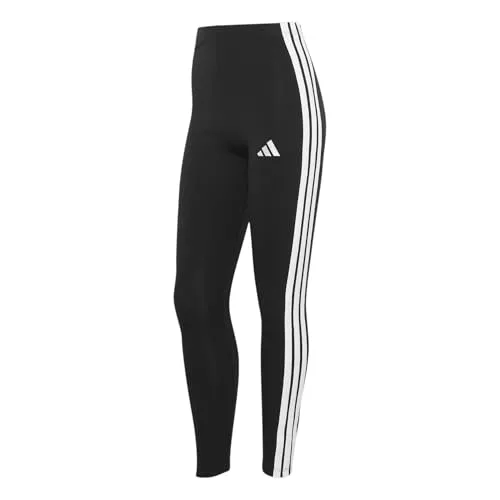 adidas Mujer Essentials 3-Stripes Cotton Leggings Tights, Black/White, S