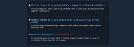 Desactivar Steam Guard