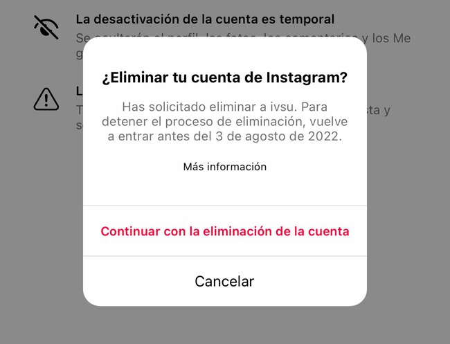 Cómo borrar tu cuenta de Instagram de manera temporal o para siempre