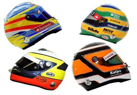 Así son los cascos de los pilotos para la temporada 2012 de Fórmula 1