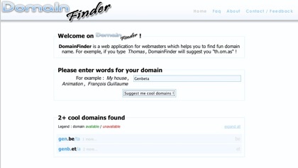 Domain Finder, sugiriendo dominios curiosos para nuestra web
