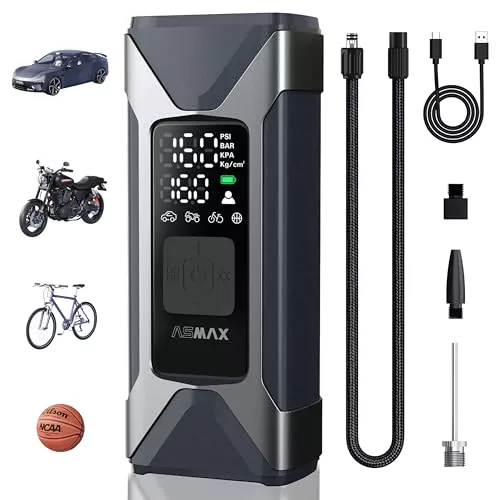 ASMAX T10 Compresor de Aire Portatil para Neumáticos 160PSI/11Bar, 26 L/min