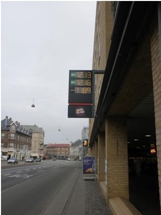 Precios del combustible en Dinamarca en Noviembre de 2011