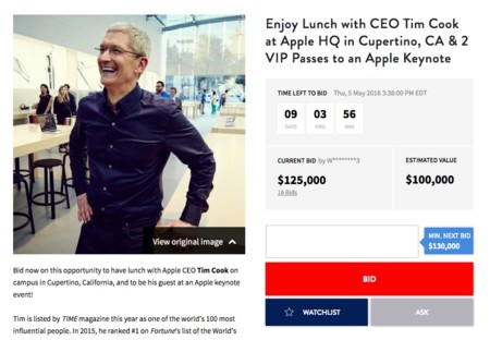 Por cuarta vez consecutiva: Tim Cook subasta su tiempo para fines benéficos