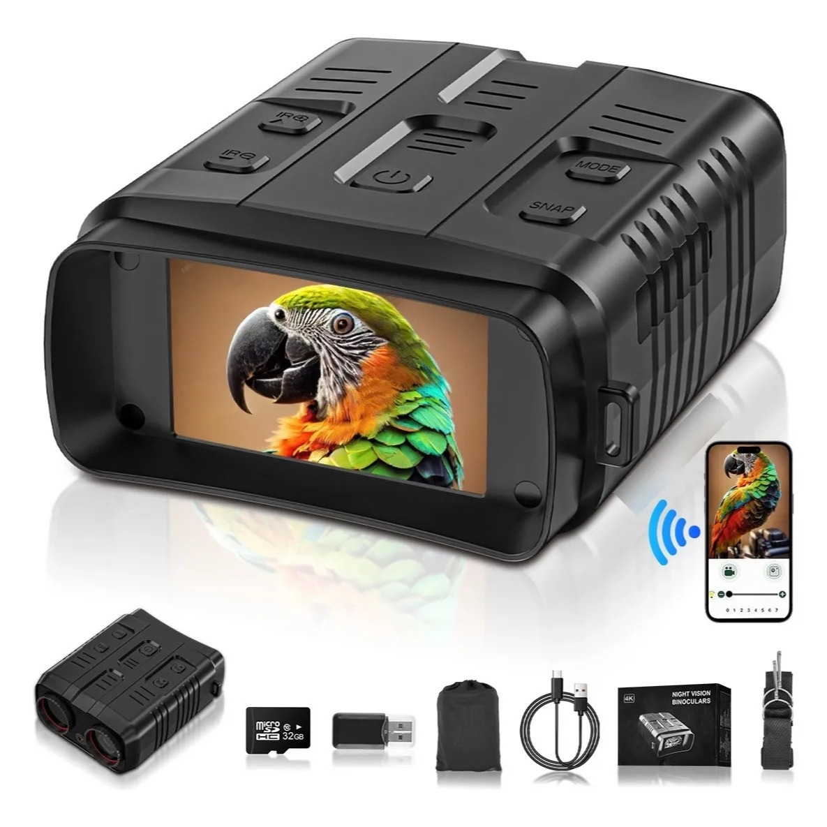 Binoculares digitales con visión nocturna y grabación de video