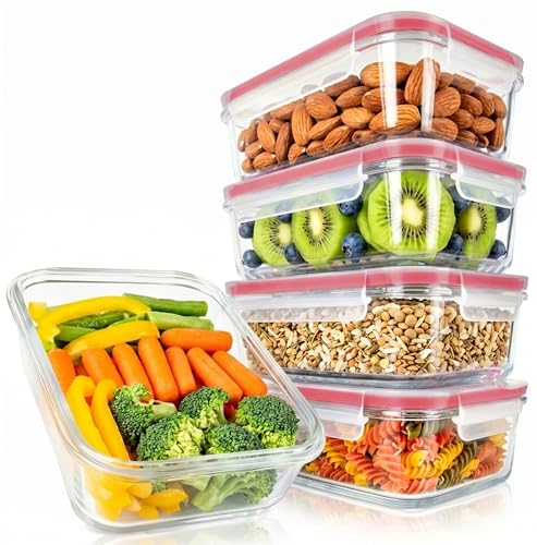 Nutrichef tuppers de cristal herméticos con orificio de envasado