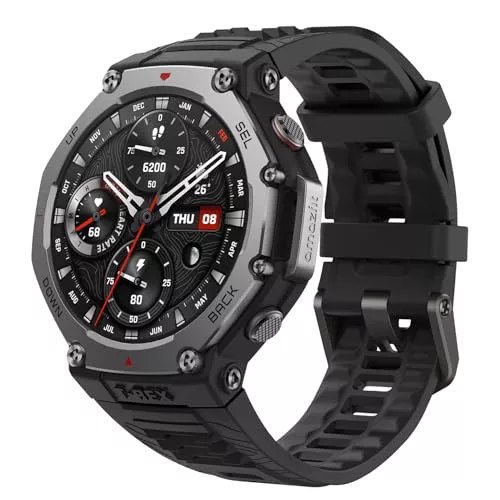 Amazfit T-Rex 3 Outdoor Smartwatch 48 mm Pantalla AMOLED, Mapas & Navegación Offline, 6 Sistemas de Satélite GPS Doble Banda, 27 Días de Duración de Batería, Pago NFC, 170 Modo Deportes de Aventura