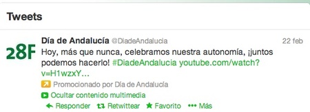 ¿Es necesario publicitar el Día de Andalucía en Twitter con tweets patrocinados?