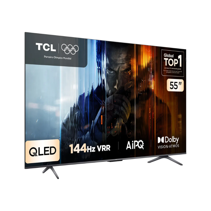 Smart TV TCL 55 Polegadas QLED 4K P8K WiFi Bluetooth Google TV 144Hz HDR10+ Dolby Atmos Vision 55P8K
