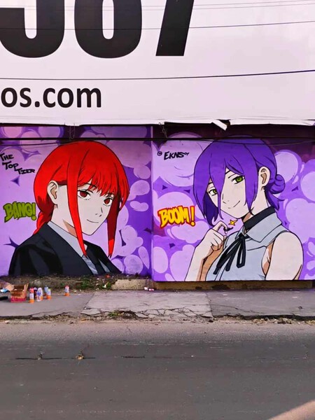 Un Increible Mural De Chainsaw Man En Las Calles De Mexico Une A Los Dos Grandes Amores De Denji 2