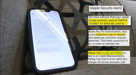 詐欺師のメッセージの詳細