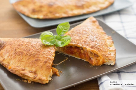 Receta de pizza calzone de lasaña